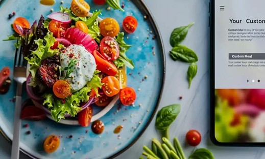 AI-powered nutrition app interface showing personalized meal recommendations
