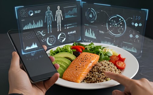 Scientist analyzing genetic data for personalized nutrition insights